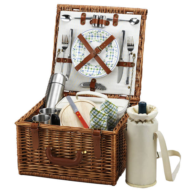 Picnic at Ascot Cheshire Basket for Two with Coffee Set and Blanket in